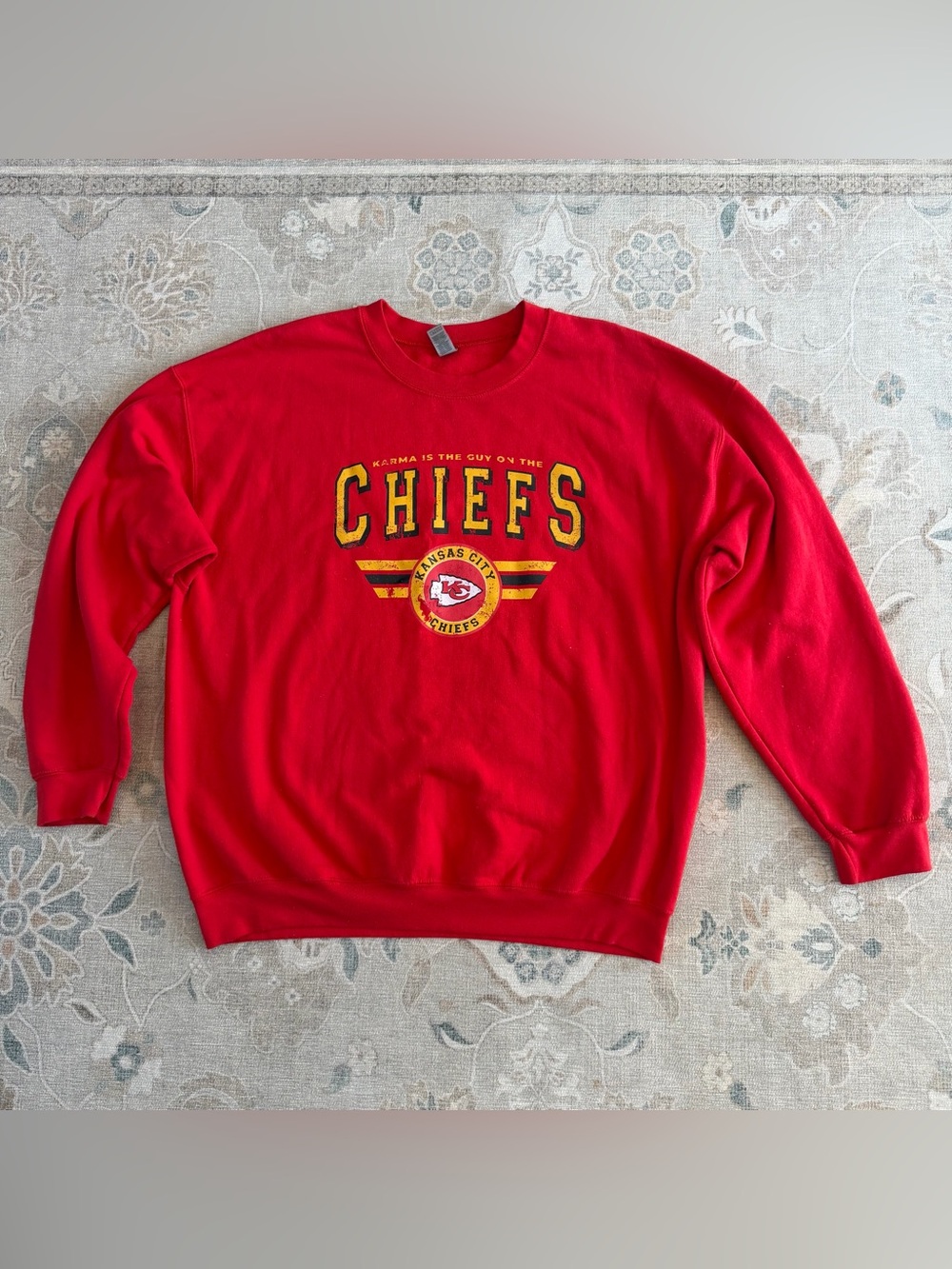 Kansas City Chiefs Long Sleeve Red Pullover Sweatshirt XL Unisex
